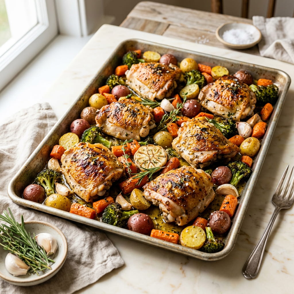 Sheet Pan Garlic Chicken & Veggies