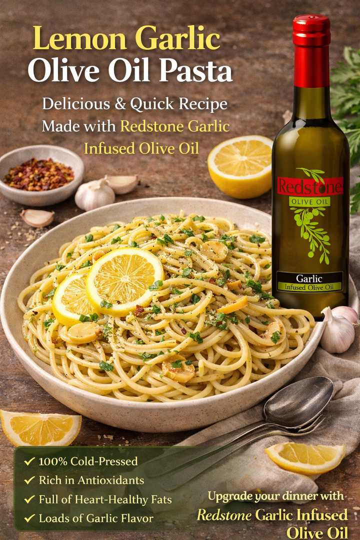 Lemon Garlic Olive Oil Pasta Recipe Using Extra Virgin Olive Oil