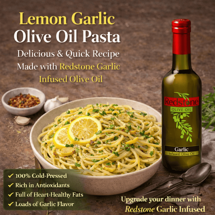 Lemon Garlic Olive Oil Pasta Recipe Using Extra Virgin Olive Oil