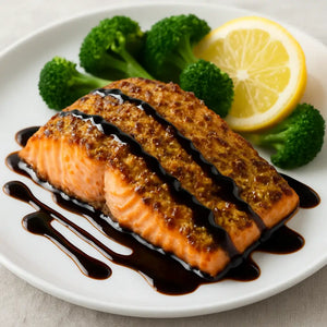 Mustard Crusted Salmon with Balsamic Glaze