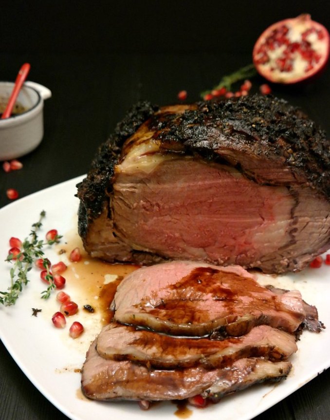 Pomegranate Glazed Prime Rib