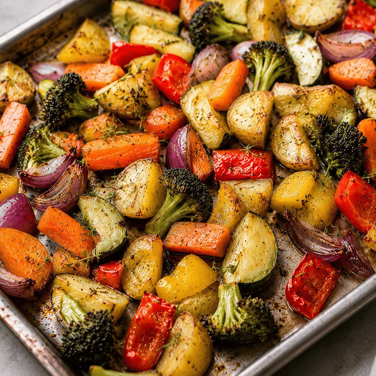 Roasted Vegetables with Garlic Infused Olive Oil