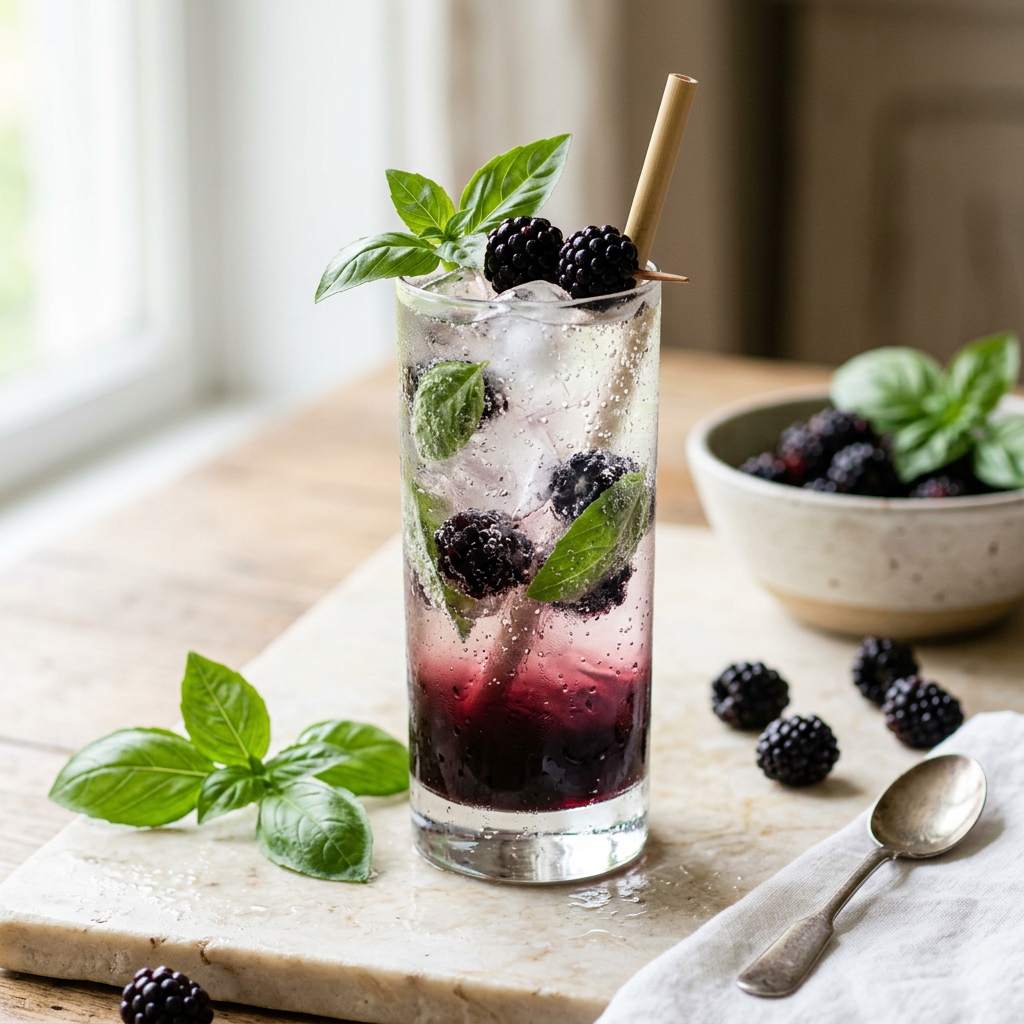Blackberry Basil Traditional Spritzer