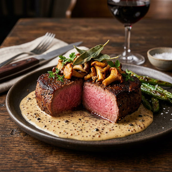 Filet Mignon with Cream Sauce and Mushrooms
