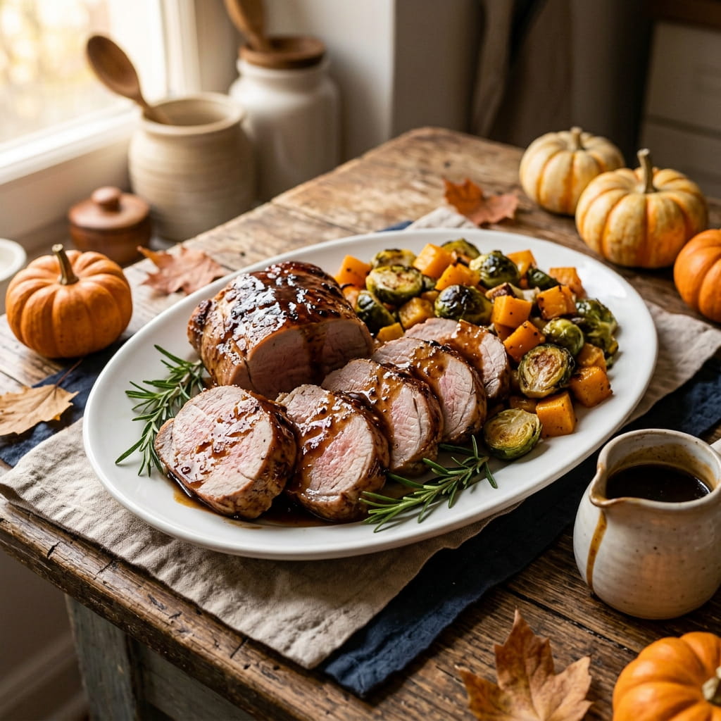 Maple Balsamic Glazed Pork Tenderloin