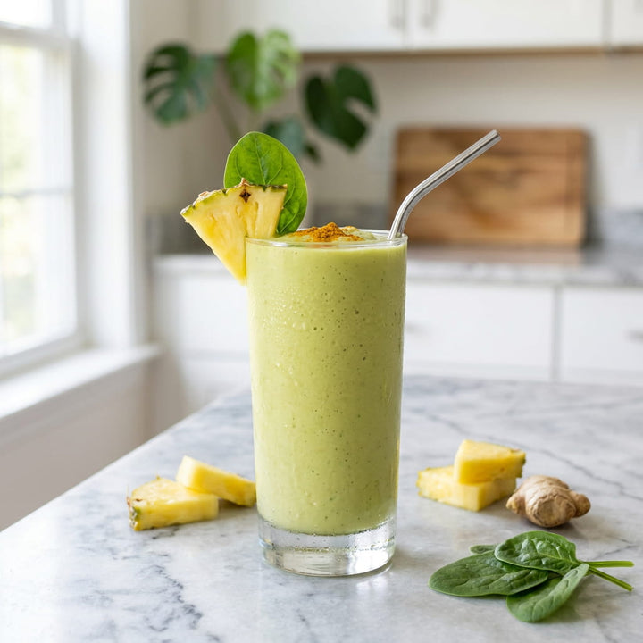 Pineapple Balsamic Basil Olive Oil Green Smoothie