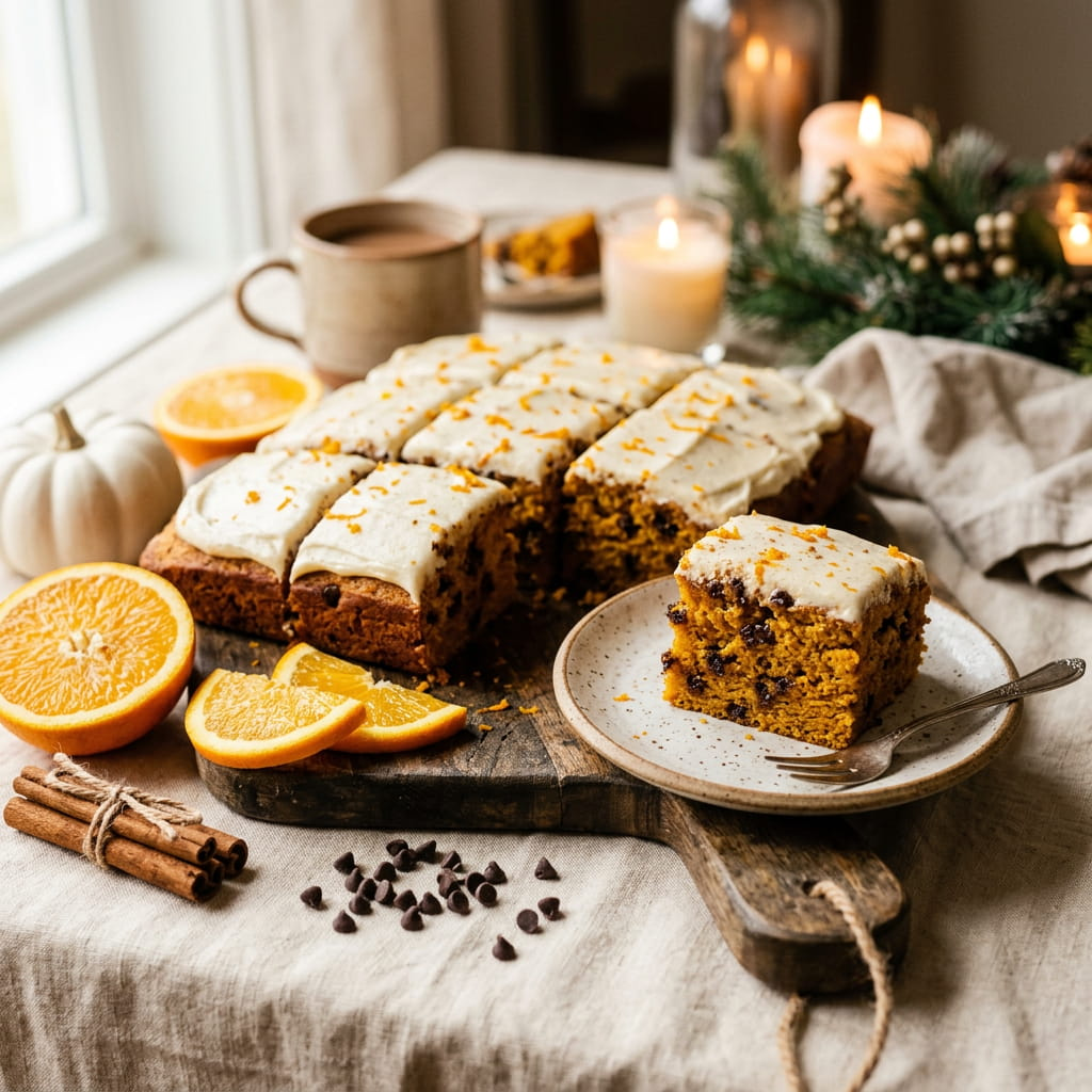 Pumpkin Orange Chocolate Chip Cake