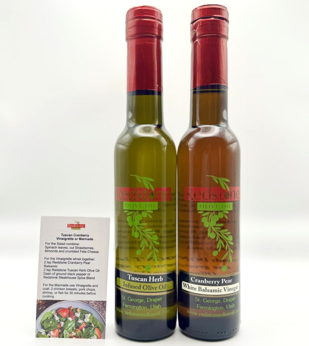 Deluxe Gift Set - Tuscan Herb Olive Oil & Cranberry Pear Vinegar