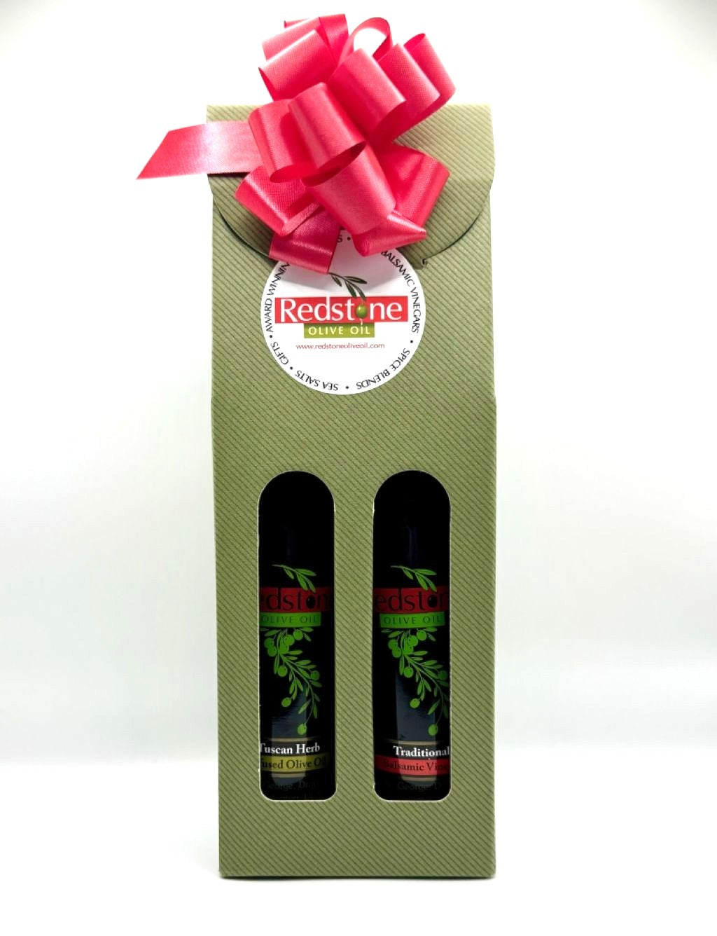 Deluxe Gift Set - Tuscan Herb Olive Oil & Traditional Vinegar with Tuscan Herb Olive Oil and Traditional Vinegar 200 mL each bottle