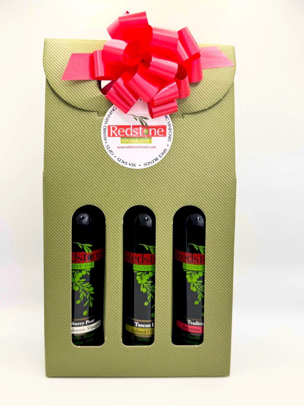 Deluxe Gift Set of 3 - Tuscan Herb Olive Oil, Cranberry Vinegar, & Traditional Vinegar