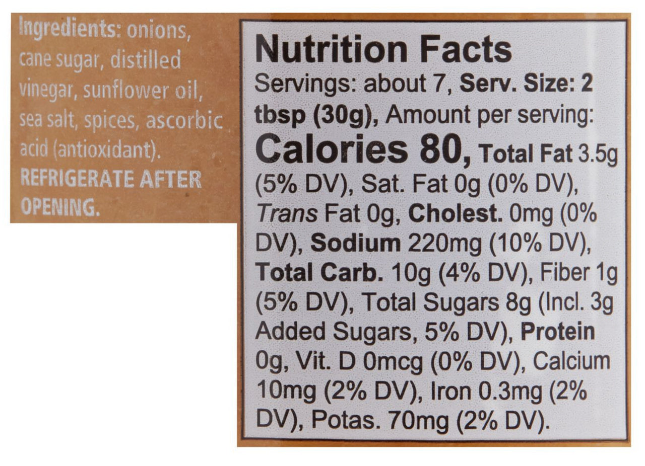 Caramelized Onion Jam Ingredients and Nutrition