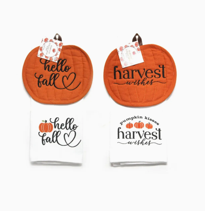 Fall Pot Holder & Kitchen Towel Set