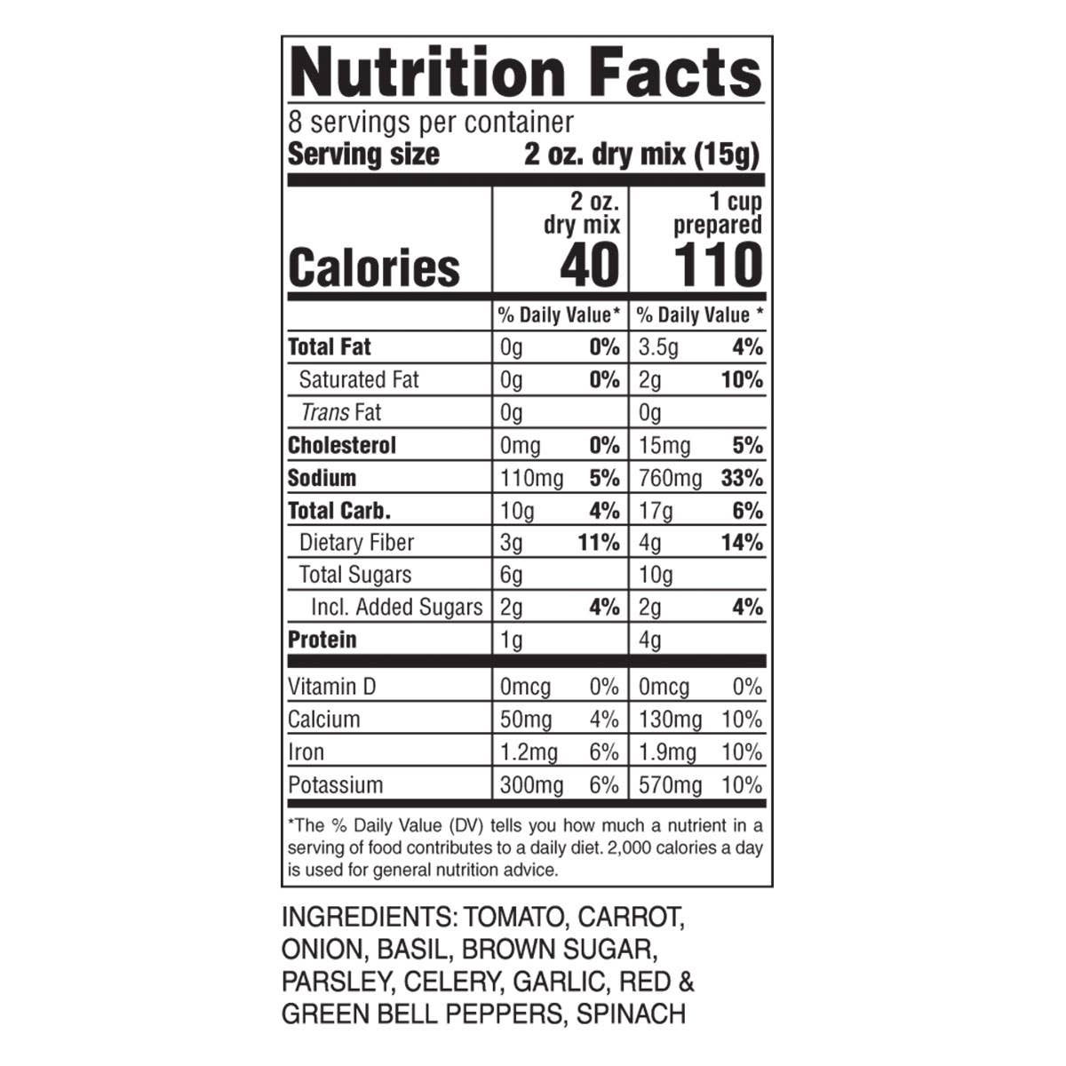Farmer Al's Homegrown Tomato Basil Bisque back with nutrition