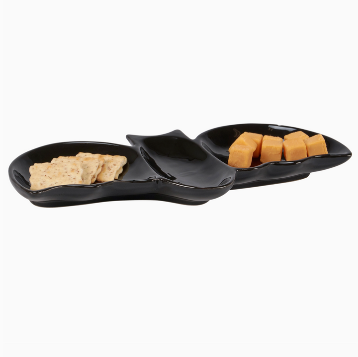 Flying Bat Stoneward Tray with cheese and crackers