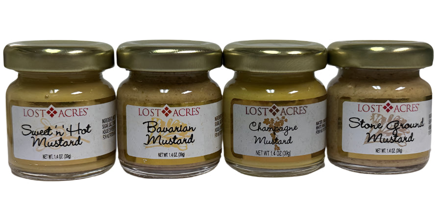 Gourmet Mustard Sweet n Hot Bavarian Champagne Stone Ground jars