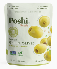 Thumbnail for Green Olives Basil & Garlic pouch front