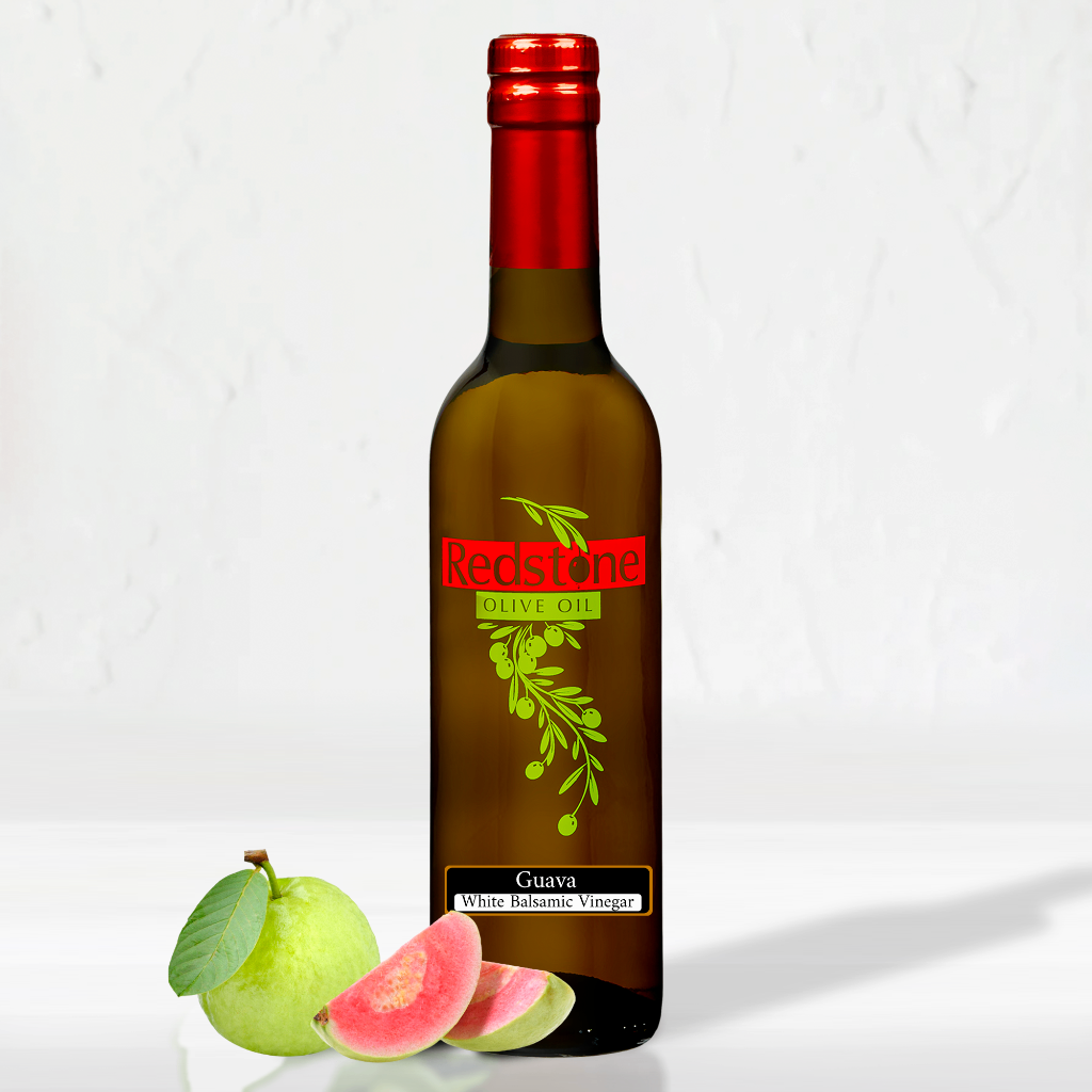 Guava Balsamic Vinegar bottle with fruit