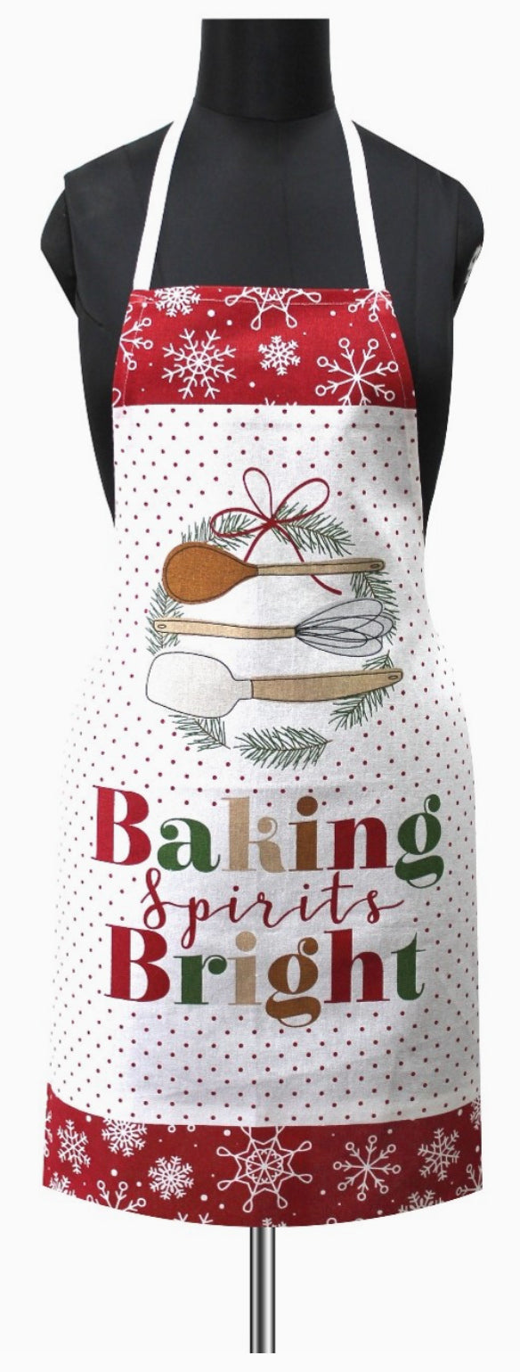 Holiday Kitchen Apron Baking Bright with Spoons