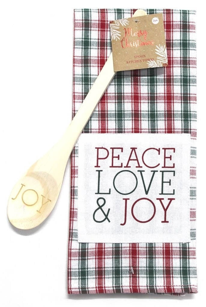 Holiday Towel and Spoon - Peach Love & Joy