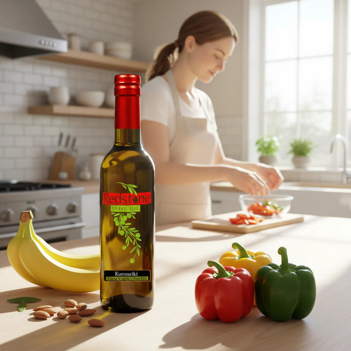 Koroneiki Olive Oil in Kitchen