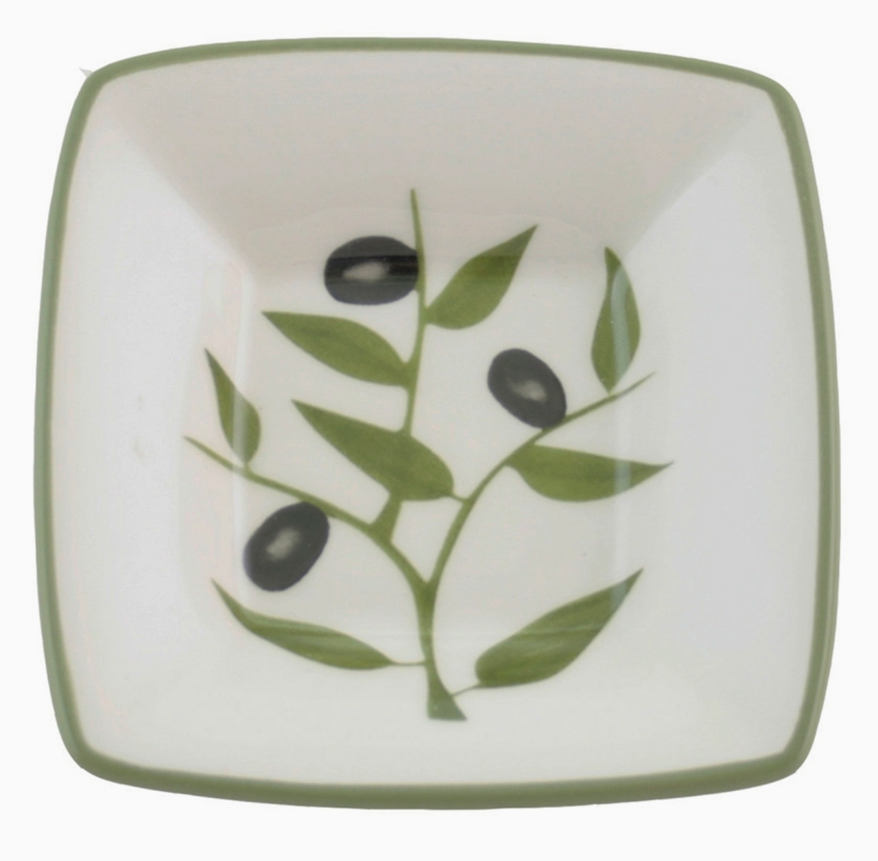 Oil & Vnegar Dipping square Dish with Olive Branch