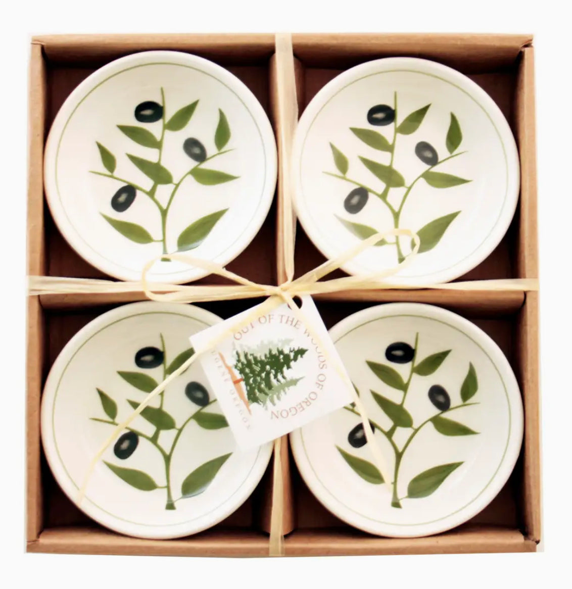 4 oil and vinegar dipping dishes in a gift box