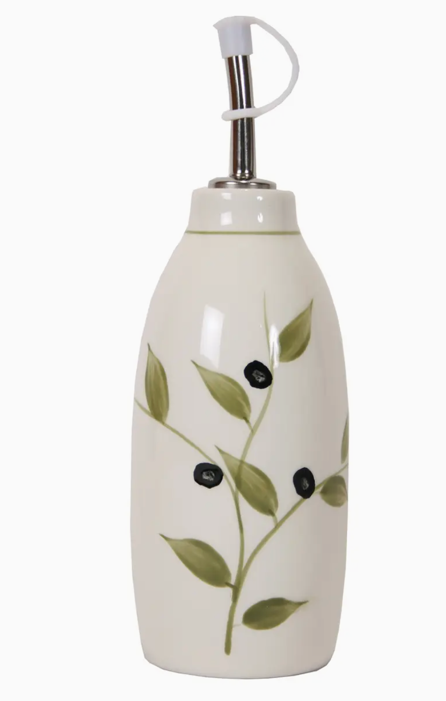 Oil and Vinegar Cruet with Olive Branch