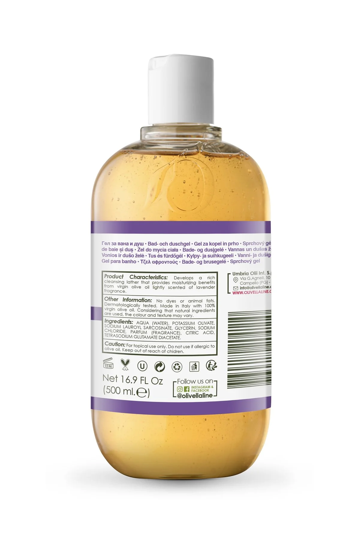 Olivella Bath Shower Gel Lavender back