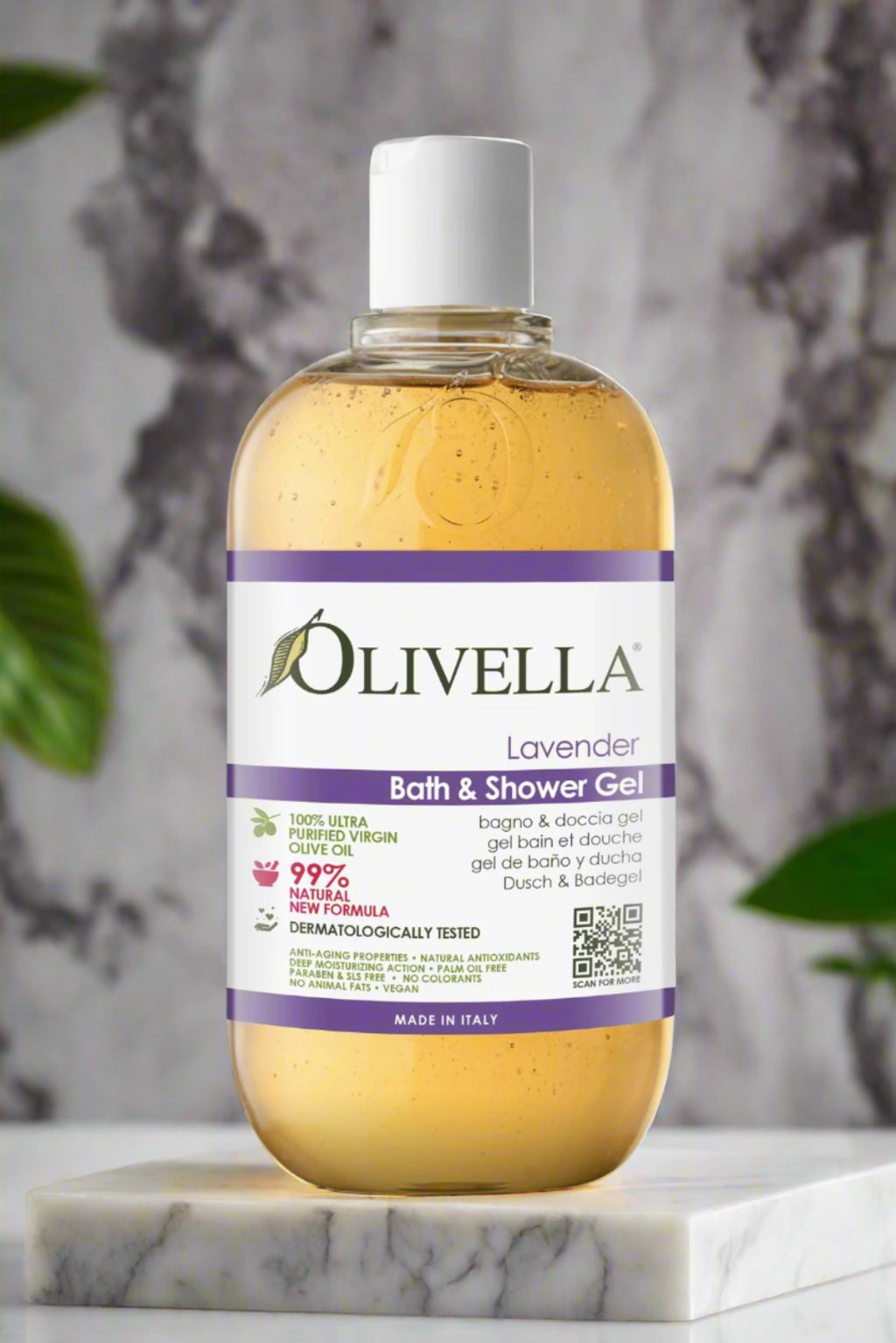 Olivella bath shower gel lavender bottle front