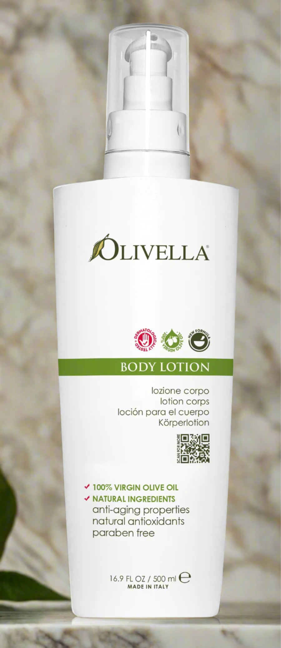 Olivella body lotion bottle front