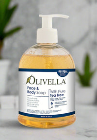 Thumbnail for Olivella face body tea tree soap bottle