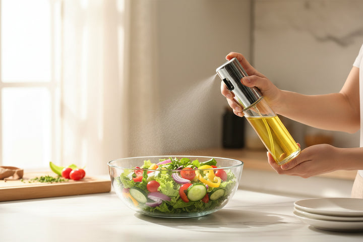 Premium_Olive_Oil_sprayer spraying on salad