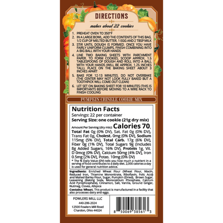 Pumpkin Crinkle Cookie Mix back