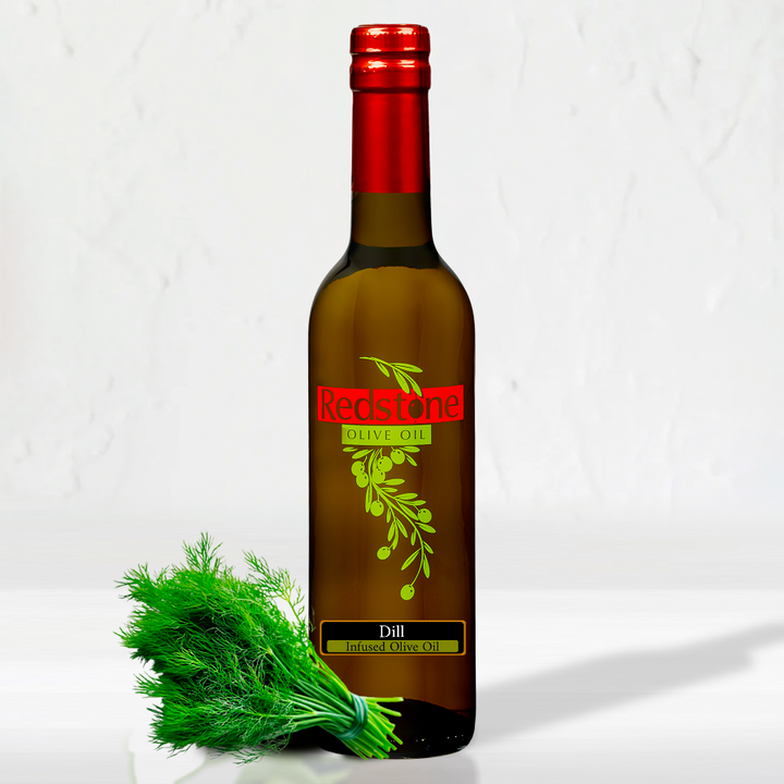 Redstone Olive Oil bottle of Dill Olive Oil with fresh dill
