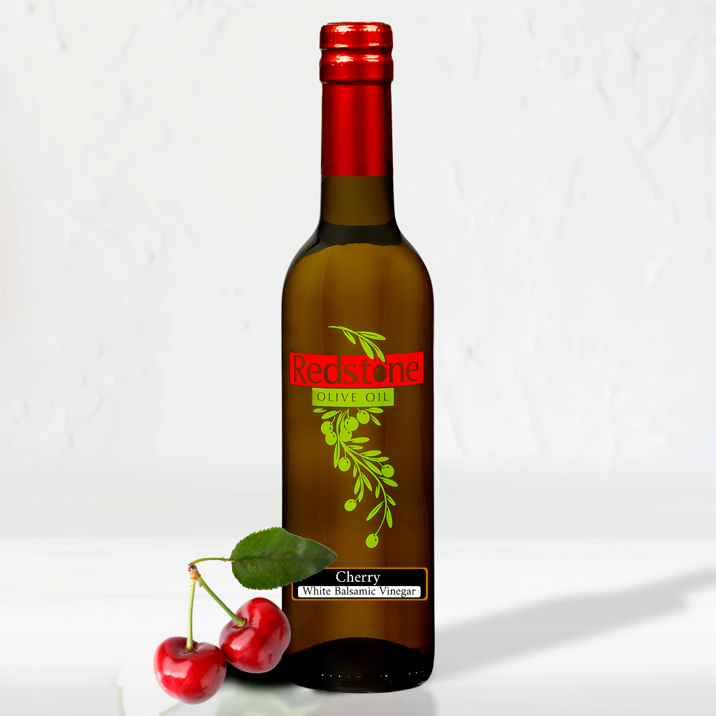 Cherry Balsamic Vinegar bottle with fruit cherries