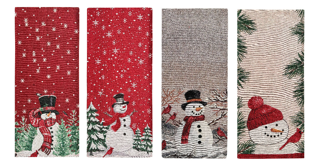 Snowman Tapestry Table Runner 54 inch