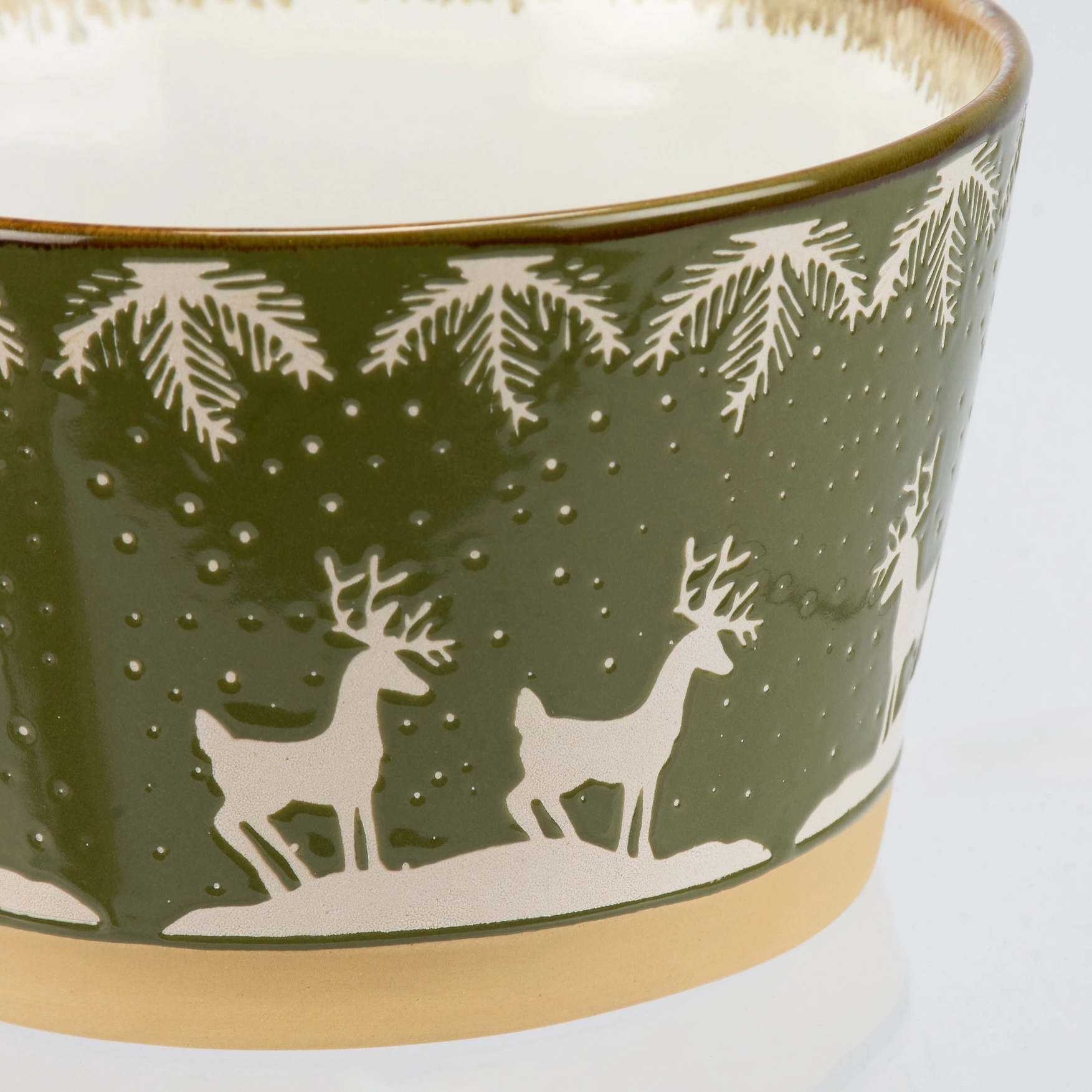 White Deer Ceramic Bowl