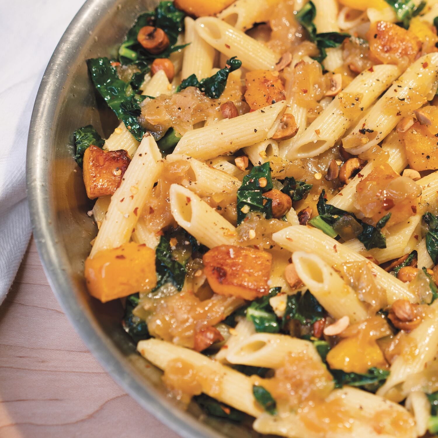 Pasta tossed with Caramelized Onion Jam