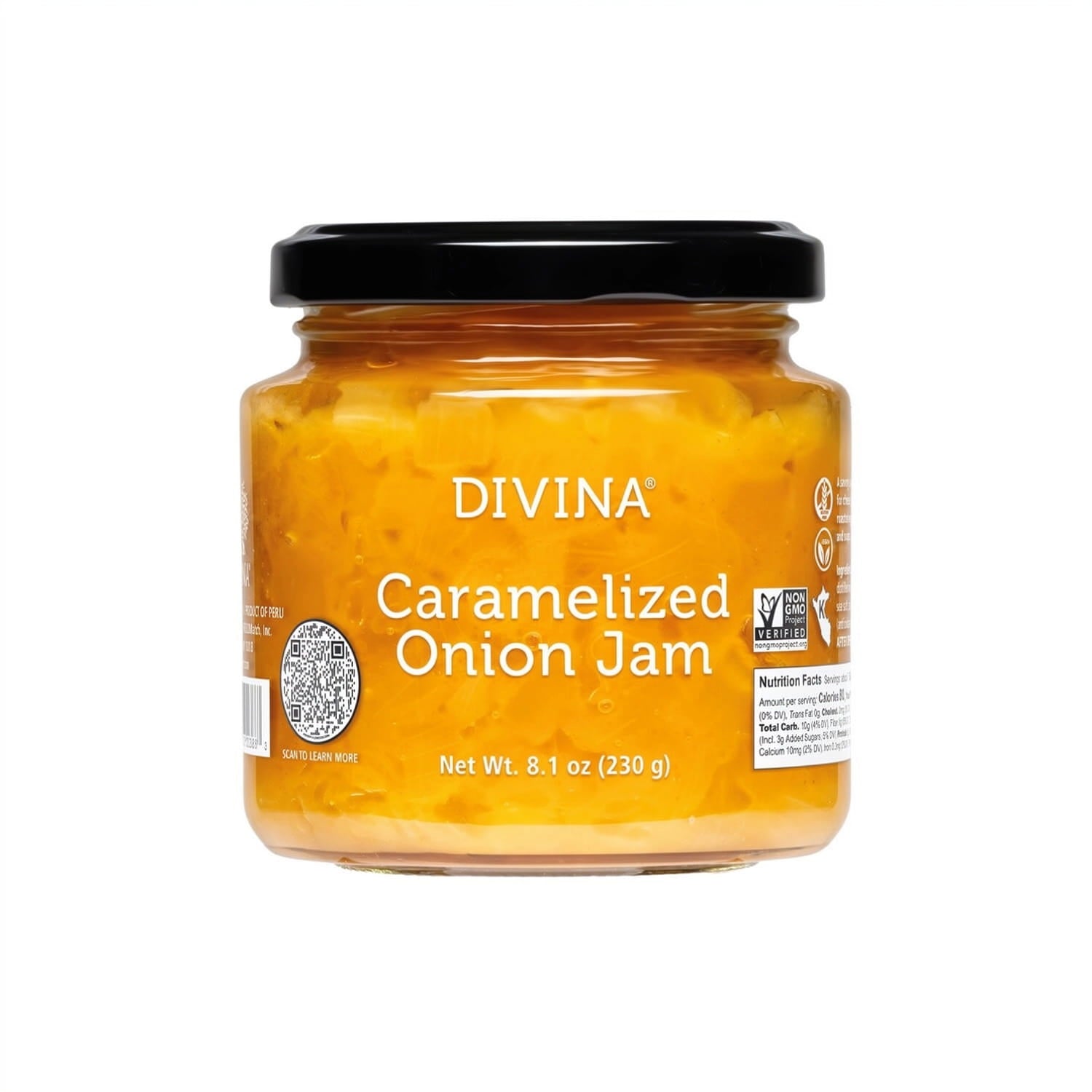 Divina Caramelized Onion Jam 8.1 oz glass jar