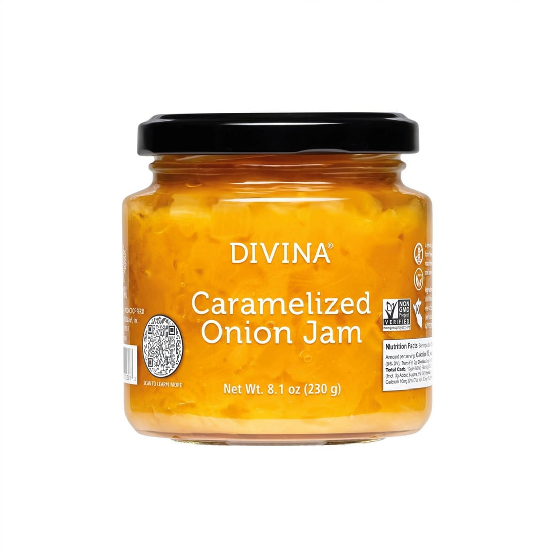Divina Caramelized Onion Jam 8.1 oz glass jar