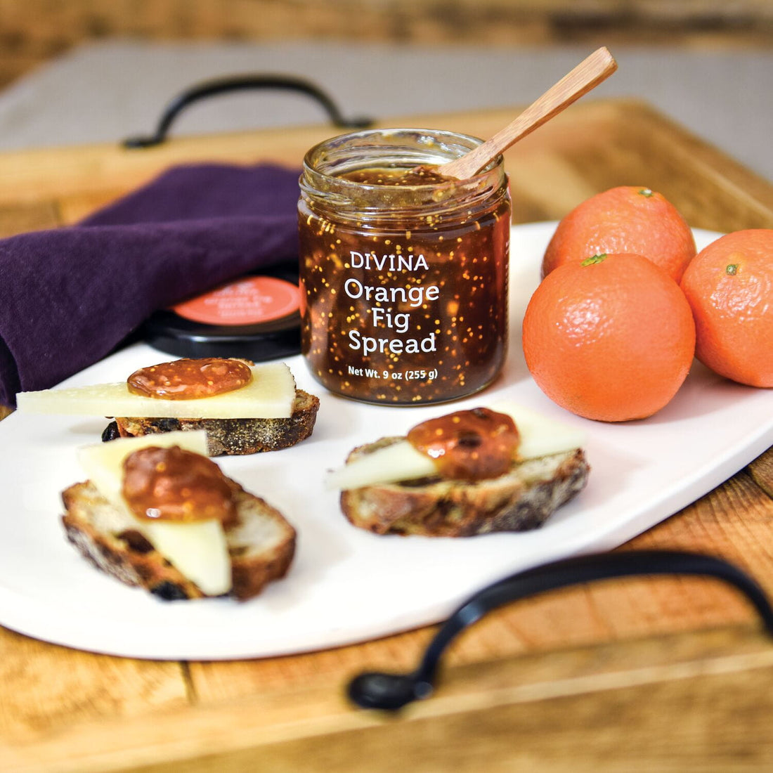 Snack plate with Orange Fig Spread